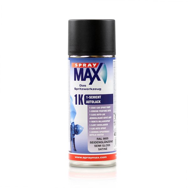 Spray max 1K 1 schicht autolack RAL 9005 semi gloss santine 1